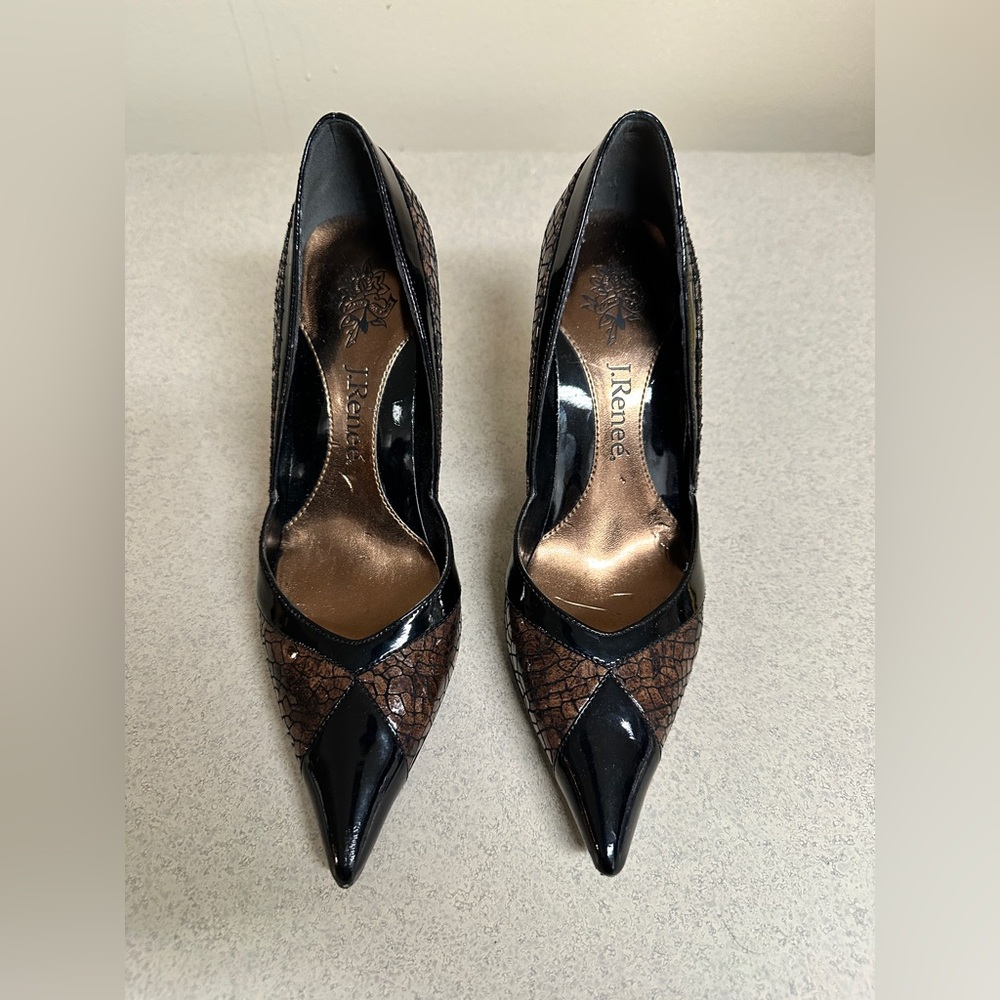 J. Renee Elegant Black and Brown Women's Heels